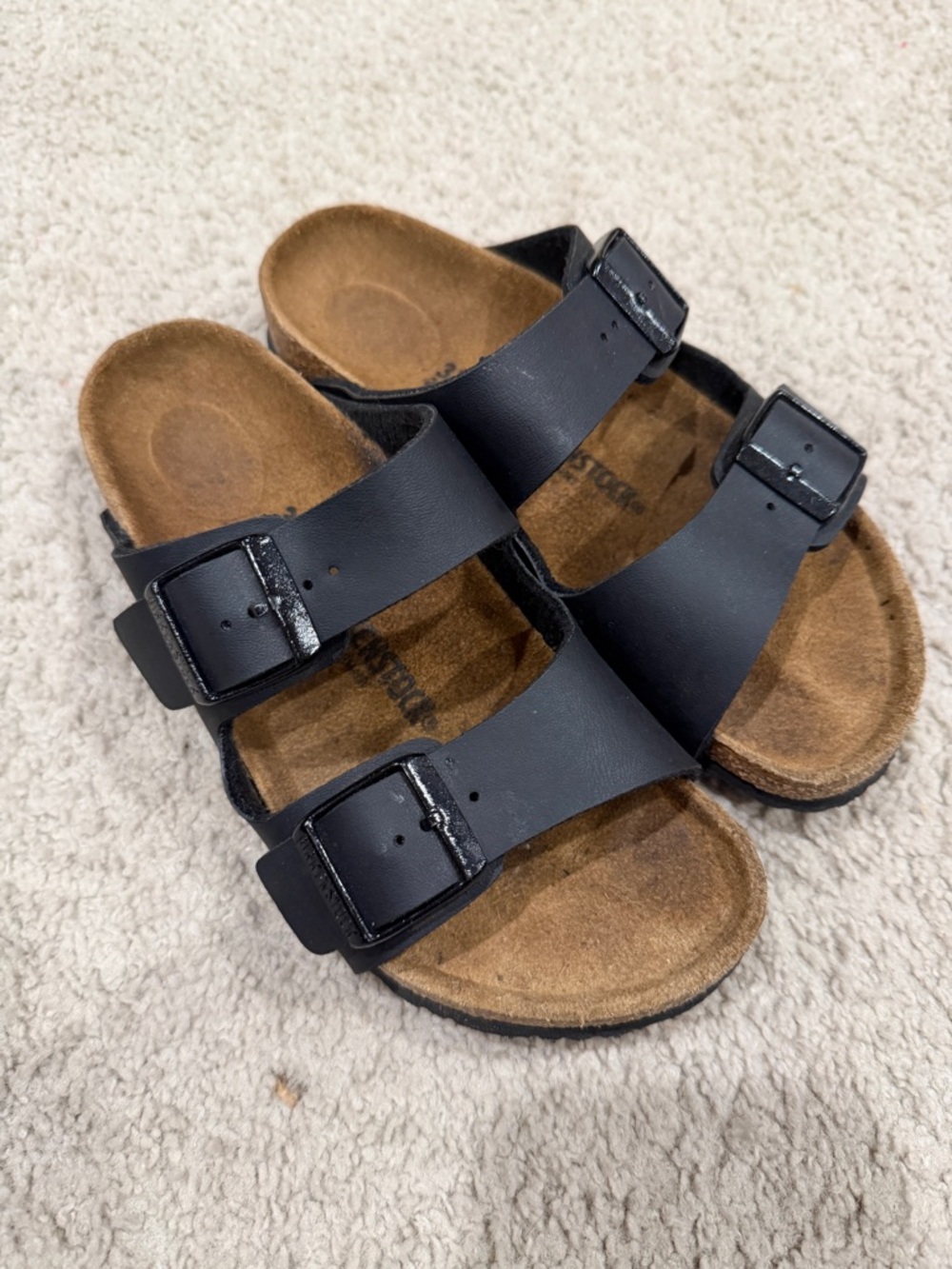Birkenstock Kids Black Two-Strap Sandals